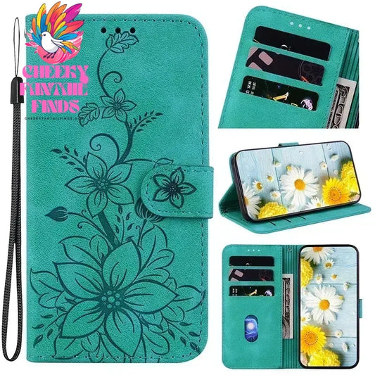 Leather Phone Case For Samsung Galaxy A56 A55 A54 A53 A52 A35 A36 A34 A42 A26 A25 A23 A14 A15 A12 A16 5G Card Slot Wallet Cover Cheeky Fantail Finds