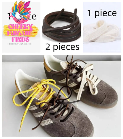 Length 100cm DIY Freedly Round Leather Colorful Shoelaces Canvas Casual  Boots Shoe Laces Rope Shoestrings Cheeky Fantail Finds