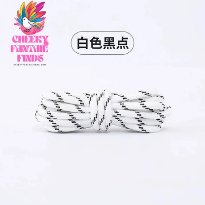 Length 100cm DIY Freedly Round Leather Colorful Shoelaces Canvas Casual  Boots Shoe Laces Rope Shoestrings Cheeky Fantail Finds