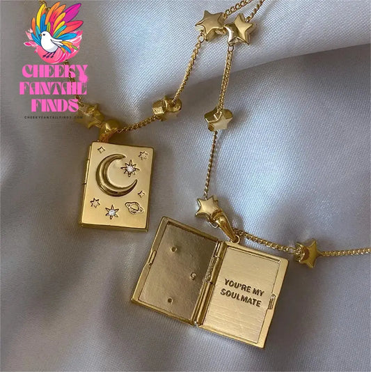 Lettering You're My Soulmate Simple Stainless Steel Chain Necklace Tarnish Free Couples Necklace for Women & Men Jewelry Gifts Cheeky Fantail Finds
