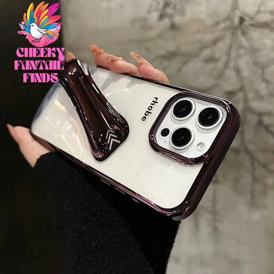 Lipstick Plating DIY Rhodes Phone Case for IPhone 16 15 14 13 12 11 Pro Max Plus Portable Lip Gloss Holder Hot Clear Cover Cheeky Fantail Finds