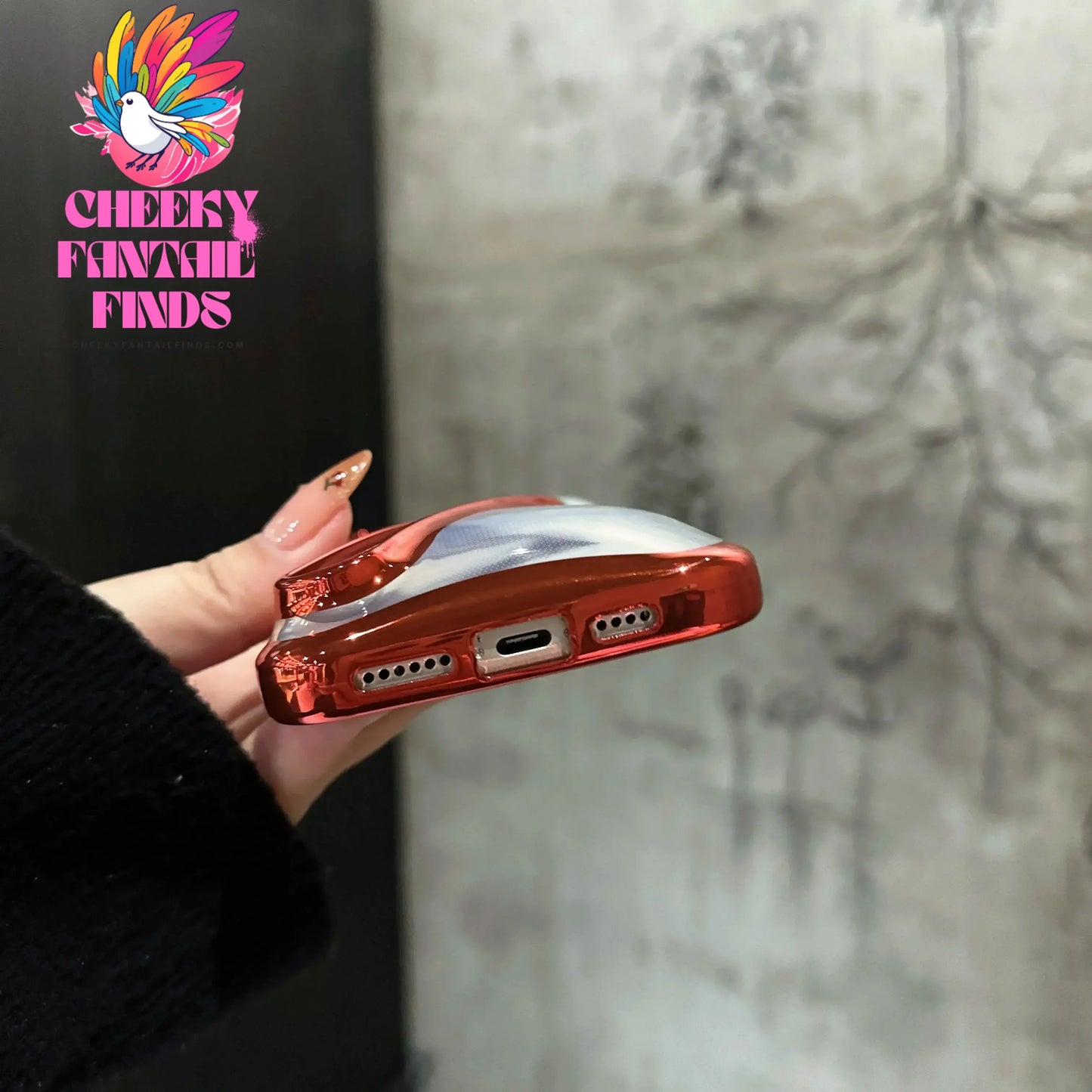 Lipstick Plating DIY Rhodes Phone Case for IPhone 16 15 14 13 12 11 Pro Max Plus Portable Lip Gloss Holder Hot Clear Cover Cheeky Fantail Finds