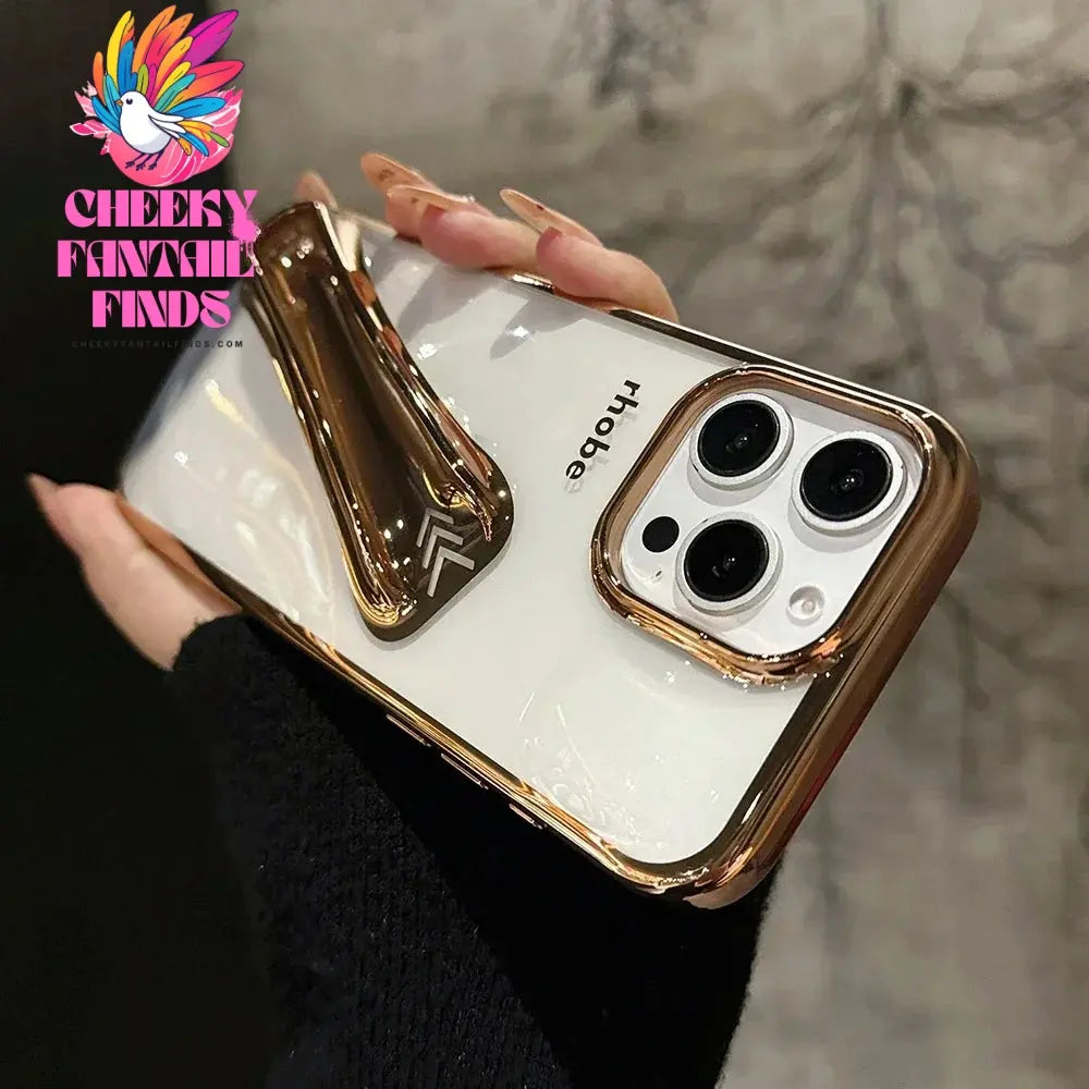 Lipstick Plating DIY Rhodes Phone Case for IPhone 16 15 14 13 12 11 Pro Max Plus Portable Lip Gloss Holder Hot Clear Cover Cheeky Fantail Finds