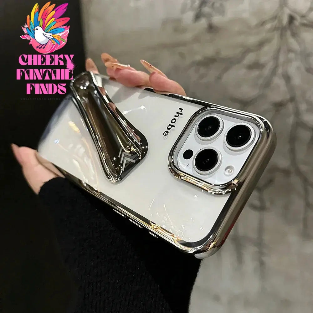 Lipstick Plating DIY Rhodes Phone Case for IPhone 16 15 14 13 12 11 Pro Max Plus Portable Lip Gloss Holder Hot Clear Cover Cheeky Fantail Finds