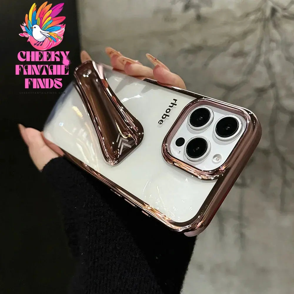 Lipstick Plating DIY Rhodes Phone Case for IPhone 16 15 14 13 12 11 Pro Max Plus Portable Lip Gloss Holder Hot Clear Cover Cheeky Fantail Finds