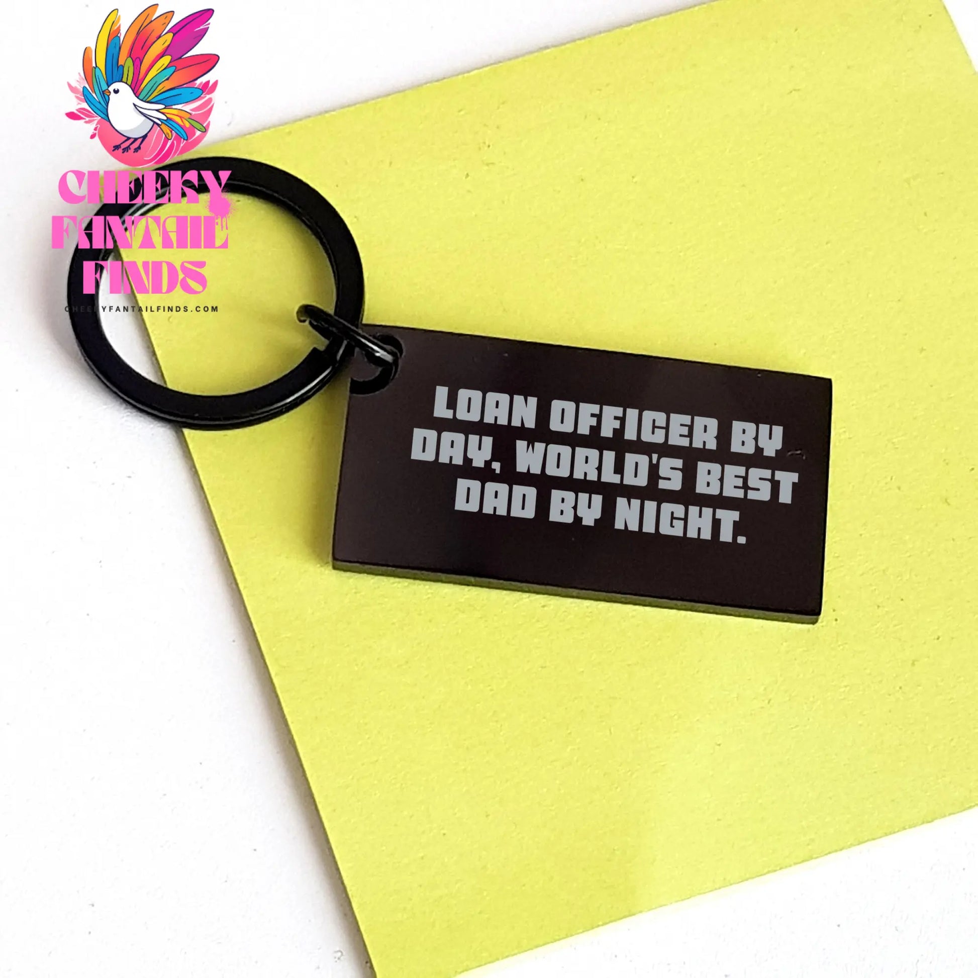 Loan Officer Keychain, Funny Quote by Day, World's Best Dad by Night, Father's Day Unique Gift from Men - Image 3