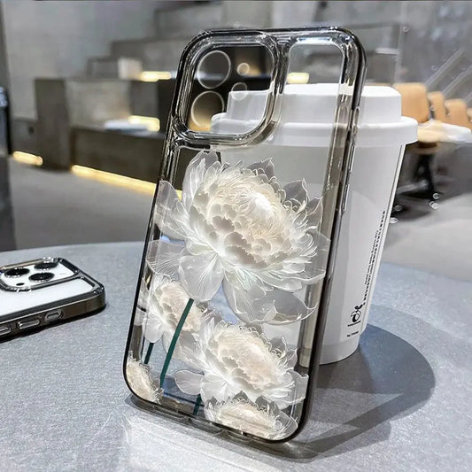 Lotus Flower Transparent Phone Case For iPhone 16 Pro Case iPhone 13 11 15 12 14 Pro Max XR XS X 8 7 Plus SE Shockproof Cover Cheeky Fantail Finds