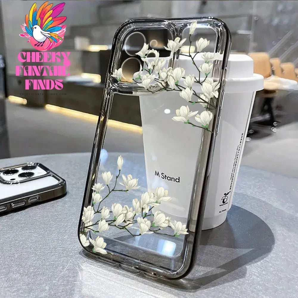 Lotus Flower Transparent Phone Case For iPhone 16 Pro Case iPhone 13 11 15 12 14 Pro Max XR XS X 8 7 Plus SE Shockproof Cover Cheeky Fantail Finds