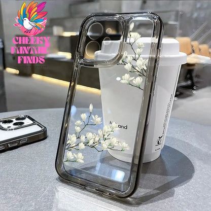 Lotus Flower Transparent Phone Case For iPhone 16 Pro Case iPhone 13 11 15 12 14 Pro Max XR XS X 8 7 Plus SE Shockproof Cover Cheeky Fantail Finds