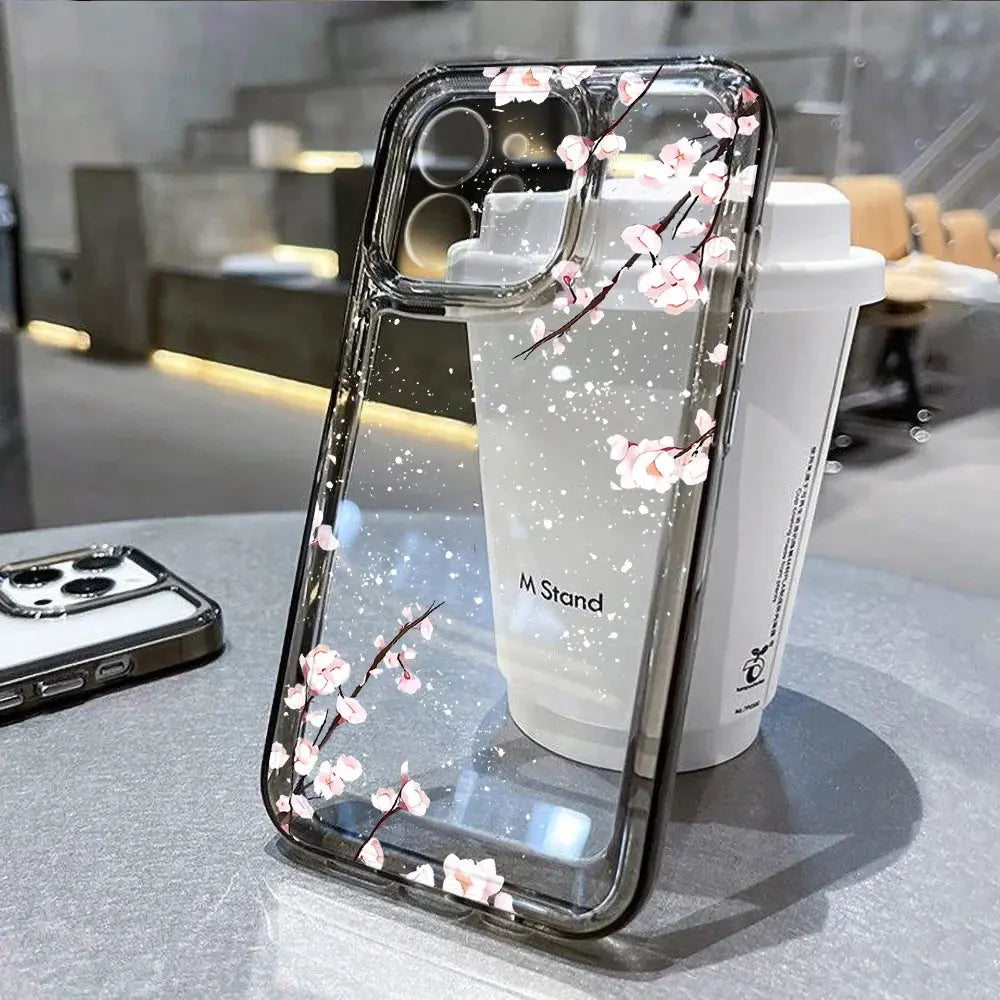 Lotus Flower Transparent Phone Case For iPhone 16 Pro Case iPhone 13 11 15 12 14 Pro Max XR XS X 8 7 Plus SE Shockproof Cover Cheeky Fantail Finds