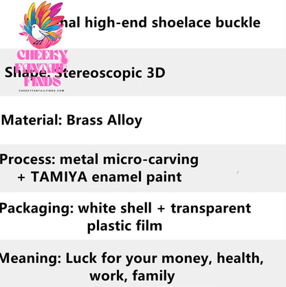 Lucky for You Shoelace Buckle Metal Enamel Paint AF1 Shoe Laces Buckle Accessories Lace Lock DIY Sneaker Kits Metal Lace Buckle Cheeky Fantail Finds