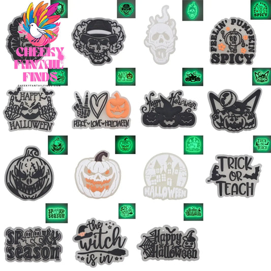 Luminous Halloween Shoe Charms for Adult Men Women Horror Movie Character Clog Decoration Wristband Accessories Party Favor Cheeky Fantail Finds