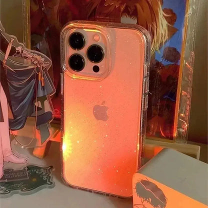 Luxury Bling Glitter Clear Phone Case For iPhone 16 15 14 13 12 11 Pro Max X XR XS 7 8 Plus Shockproof Transparent Soft Cover Cheeky Fantail Finds