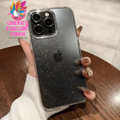 Luxury Bling Glitter Clear Phone Case For iPhone 16 15 14 13 12 11 Pro Max X XR XS 7 8 Plus Shockproof Transparent Soft Cover Cheeky Fantail Finds