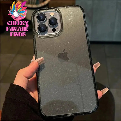 Luxury Bling Glitter Clear Phone Case For iPhone 16 15 14 13 12 11 Pro Max X XR XS 7 8 Plus Shockproof Transparent Soft Cover Cheeky Fantail Finds