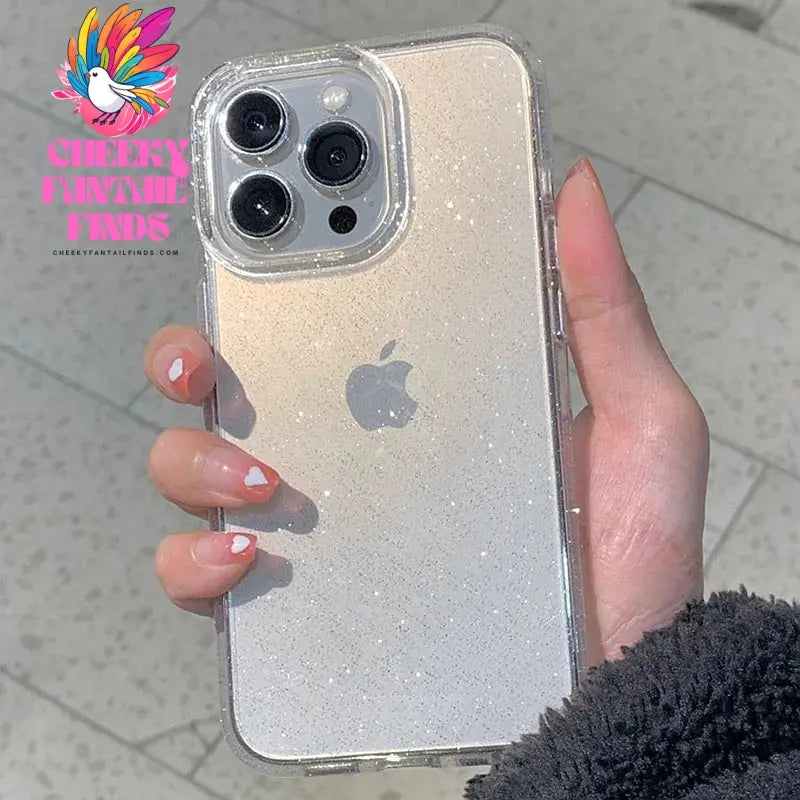 Luxury Bling Glitter Clear Phone Case for iPhone 16 15 14 13 12 11 Pro Max Plus Mini Silicone Soft Transparent Bumper Cover Cheeky Fantail Finds