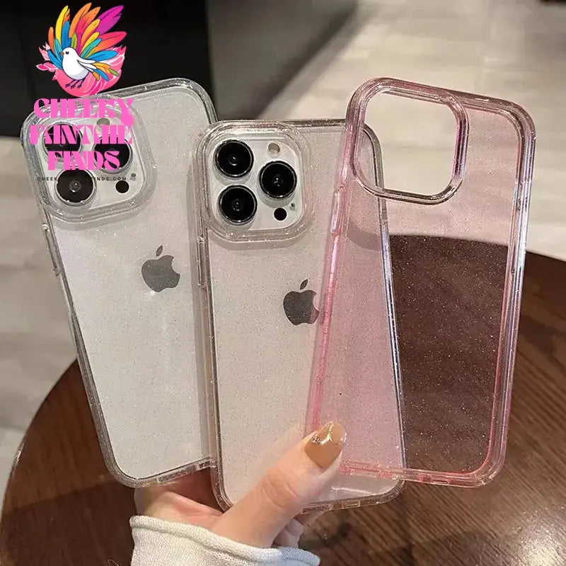 Luxury Bling Glitter Clear Phone Case for iPhone 16 15 14 13 12 11 Pro Max Plus Mini Silicone Soft Transparent Bumper Cover Cheeky Fantail Finds