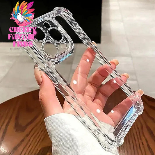 Luxury Clear Shockproof Phone Case For iPhone 16 14 13 12 11 15 Pro Max X XR XS Max 7 8 16 Plus Transparent Bumper Cases Cover Cheeky Fantail Finds