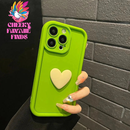 Luxury Cute 3D Love Heart Silicone Phone Case For iPhone 16 15 13 12 11 14 Pro Max X XR XS 16 Plus Shockproof Candy Back Cover Cheeky Fantail Finds