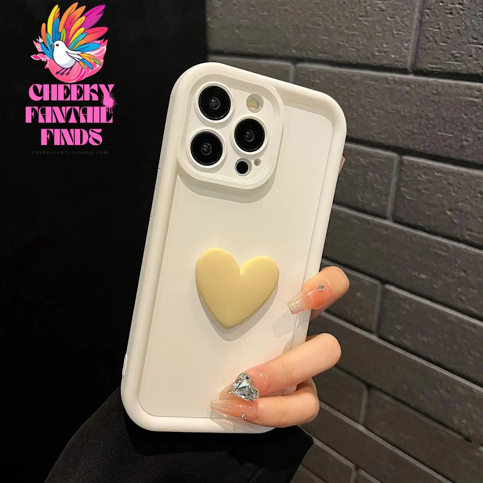Luxury Cute 3D Love Heart Silicone Phone Case For iPhone 16 15 13 12 11 14 Pro Max X XR XS 16 Plus Shockproof Candy Back Cover Cheeky Fantail Finds
