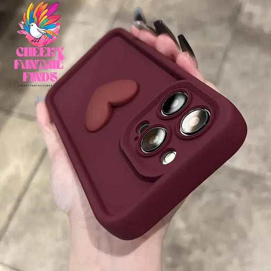 Luxury Cute 3D Love Heart Silicone Phone Case For iPhone 16 15 13 12 11 14 Pro Max X XR XS 16 Plus Shockproof Candy Back Cover Cheeky Fantail Finds