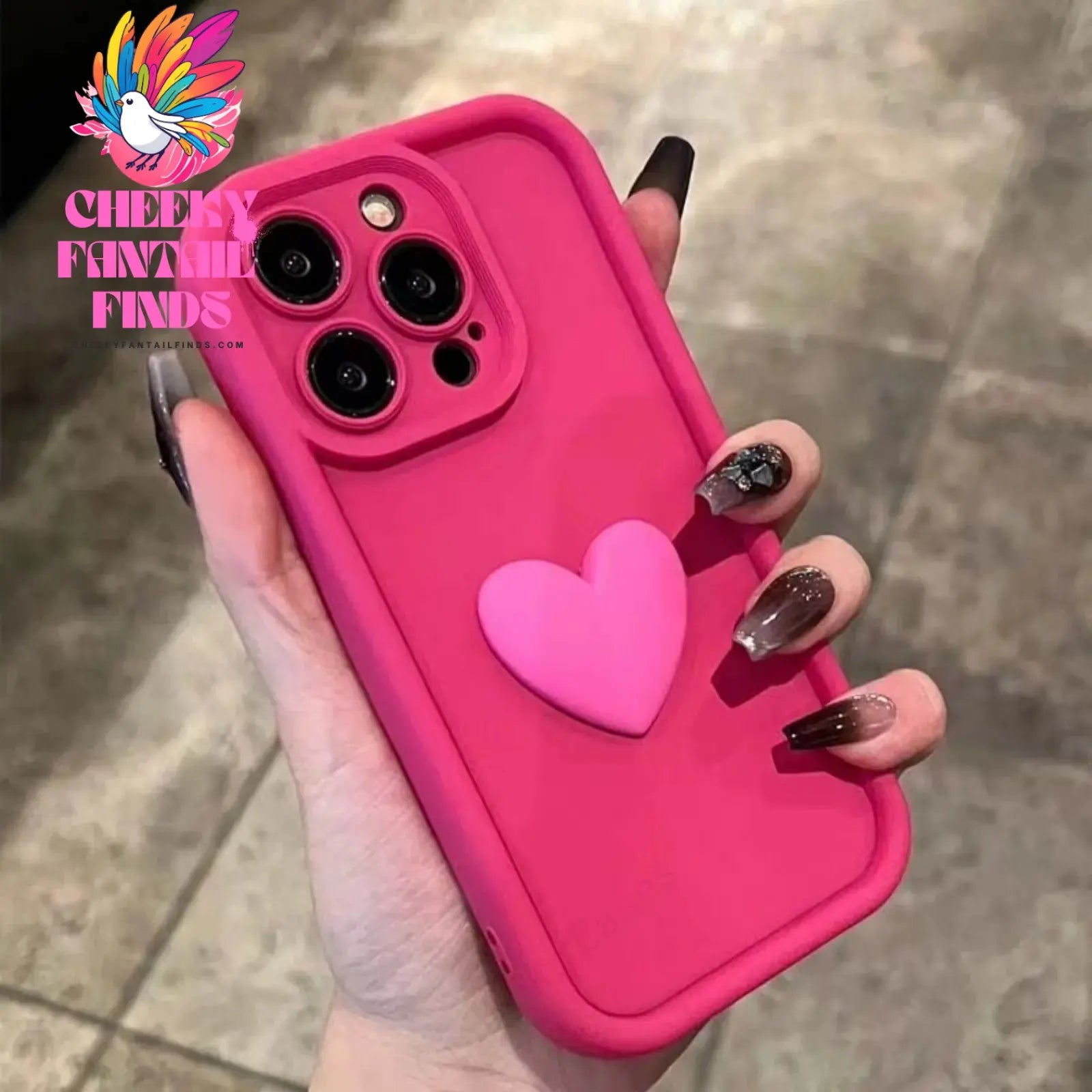 Luxury Cute 3D Love Heart Silicone Phone Case For iPhone 16 15 13 12 11 14 Pro Max X XR XS 16 Plus Shockproof Candy Back Cover Cheeky Fantail Finds