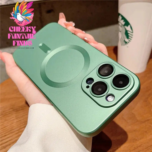 Luxury For Magsafe Wireless Charging Case For iPhone 15 11 13 12 14 Pro Max Plus Magnetic Phone Cases Lens Protector Matte Cover Cheeky Fantail Finds