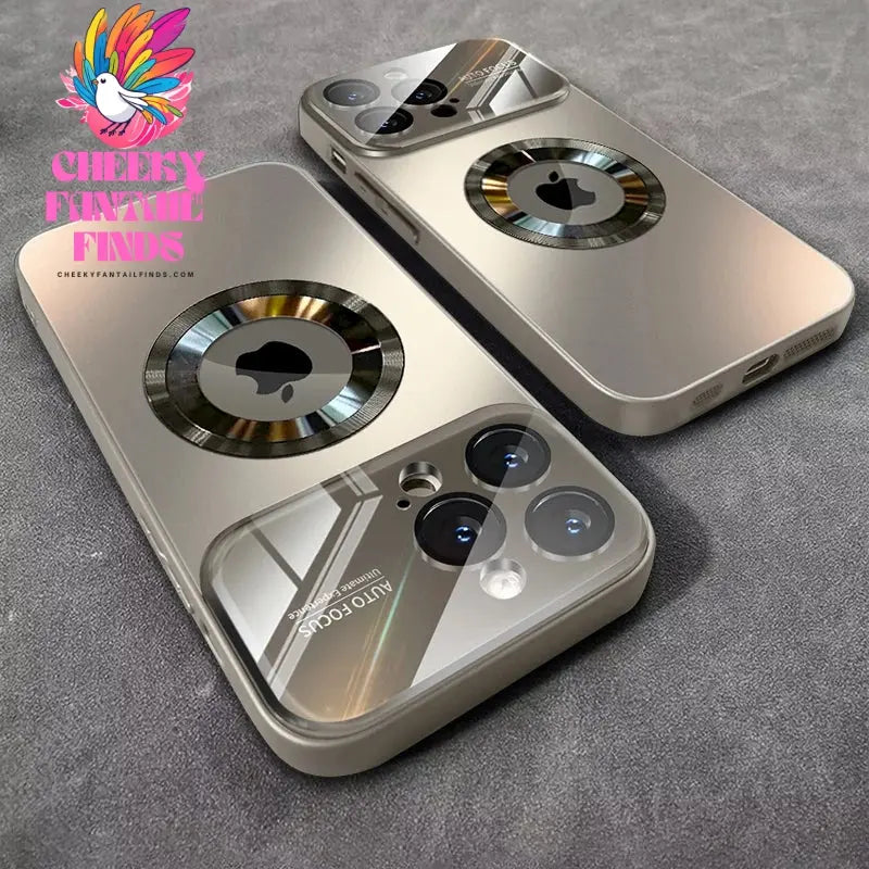 Luxury Glass Camera Lens For Magesafe Magnetic Wireless Charging Case For iPhone 11 12 13 14 15 16 Pro Max Plus Shockproof Cover Cheeky Fantail Finds