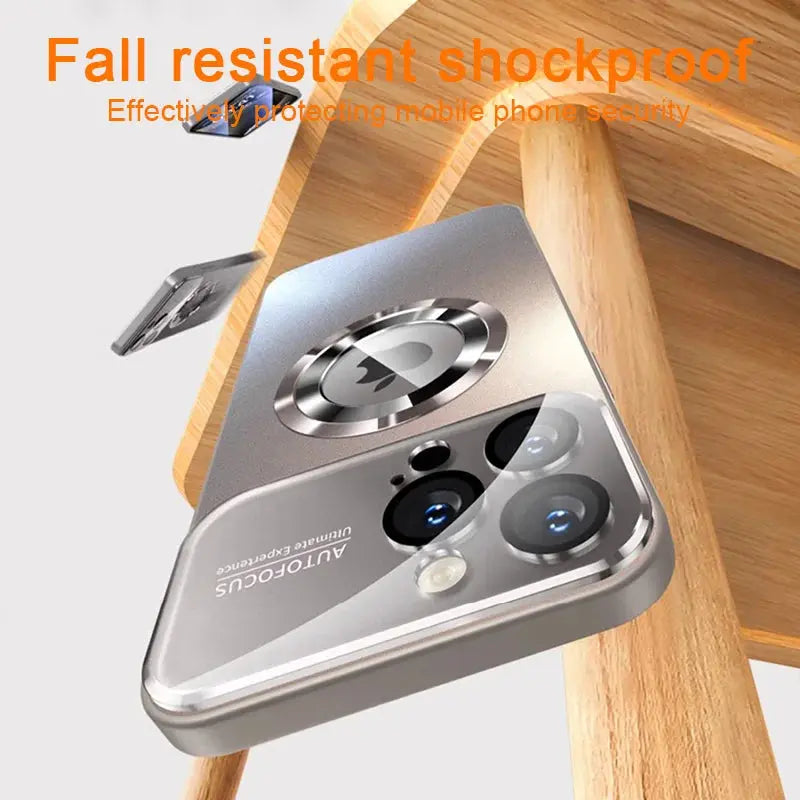 Luxury Glass Camera Lens For Magesafe Magnetic Wireless Charging Case For iPhone 11 12 13 14 15 16 Pro Max Plus Shockproof Cover Cheeky Fantail Finds