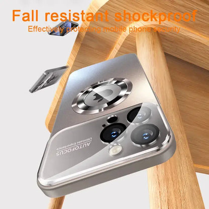 Luxury Glass Camera Lens For Magesafe Magnetic Wireless Charging Case For iPhone 11 12 13 14 15 16 Pro Max Plus Shockproof Cover Cheeky Fantail Finds
