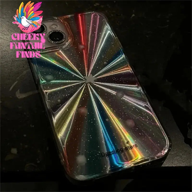 Luxury Laser Radiant Firework Rainbow Color Phone Case For iPhone 15 14 13 12 11 Pro Max Glitter Star Lens Protection Soft Cover Cheeky Fantail Finds