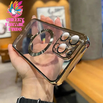 Luxury Magnetic For Magsafe Wireless Charge Plating Clear Case For iPhone 11 12 13 14 15 16 Pro Max Shockproof Silicone Cover Cheeky Fantail Finds