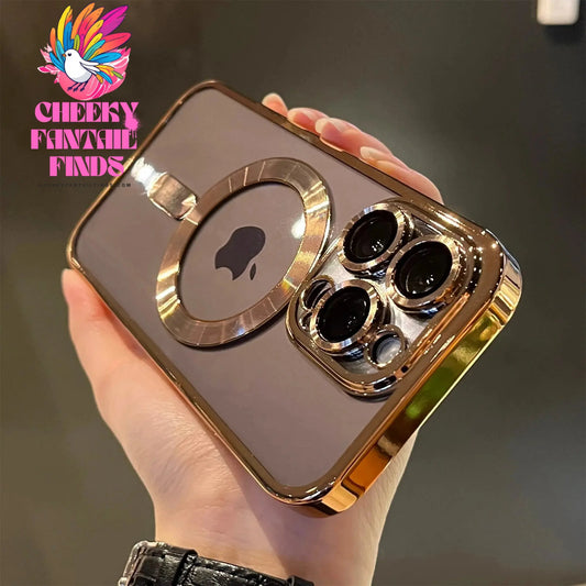 Luxury Magnetic For Magsafe Wireless Charge Plating Clear Case For iPhone 11 12 13 14 15 16 Pro Max Shockproof Silicone Cover Cheeky Fantail Finds