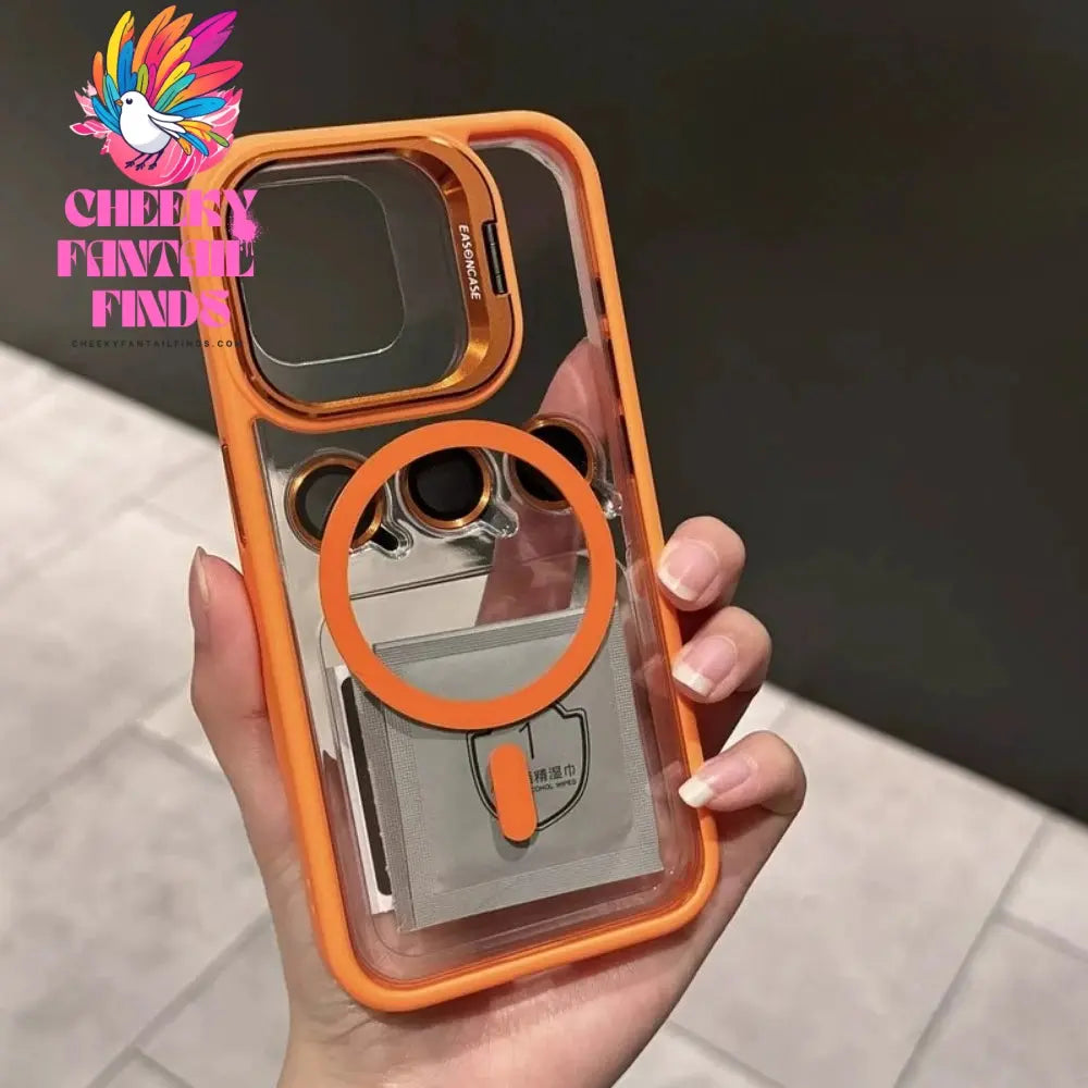 Luxury Magnetic Shockproof Phone Case For iPhone 15 14 13 12 11 16 Pro Max 16 Plus Funda Stand Glass Lens Protection Back Cover Cheeky Fantail Finds