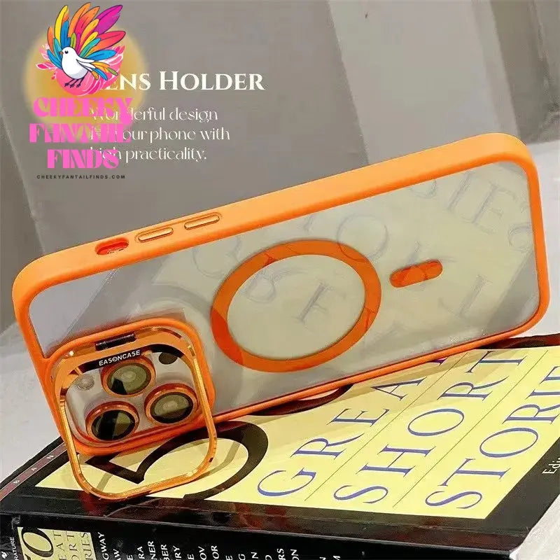Luxury Magnetic Shockproof Phone Case For iPhone 15 14 13 12 11 16 Pro Max 16 Plus Funda Stand Glass Lens Protection Back Cover Cheeky Fantail Finds