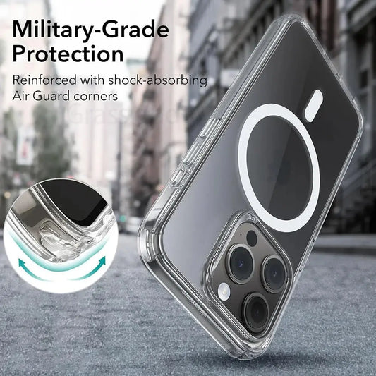 Luxury Magnetic Wireless Charge For Magsafe Case for iPhone 16 15 14 13 12 11 Pro XR XS Max 7 8 Plus Back Cover Transparent Case Cheeky Fantail Finds