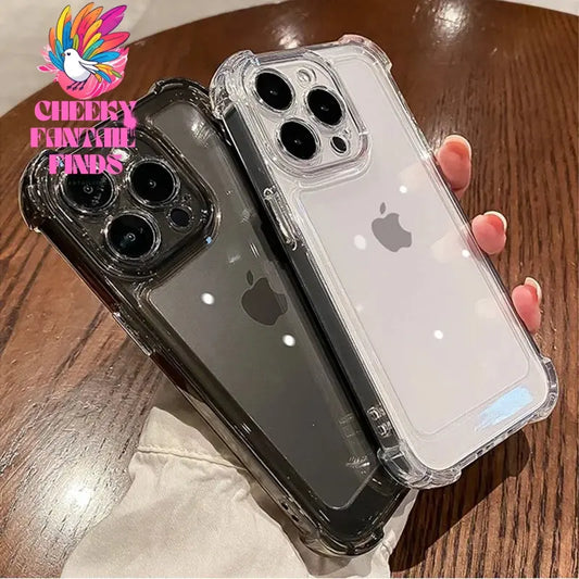 Luxury Transparent Silicone Phone Case For iPhone 16 15 14 13 12 11 Pro Max XR X XS 7 8 14 15 Plus SE 2020 Shockproof Soft Cover Cheeky Fantail Finds