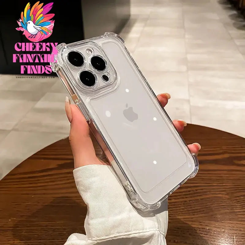 Luxury Transparent Silicone Phone Case For iPhone 16 15 14 13 12 11 Pro Max XR X XS 7 8 14 15 Plus SE 2020 Shockproof Soft Cover Cheeky Fantail Finds