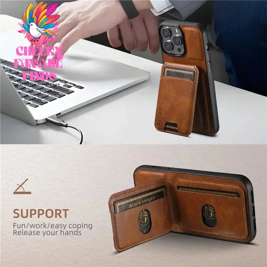 Luxury Wallet Phone Case Card Holder Leather Magnetic Pocket Cover For iPhone 16 15 14 13 12 11 Pro Max Plus XS XR 16ProMax Cheeky Fantail Finds