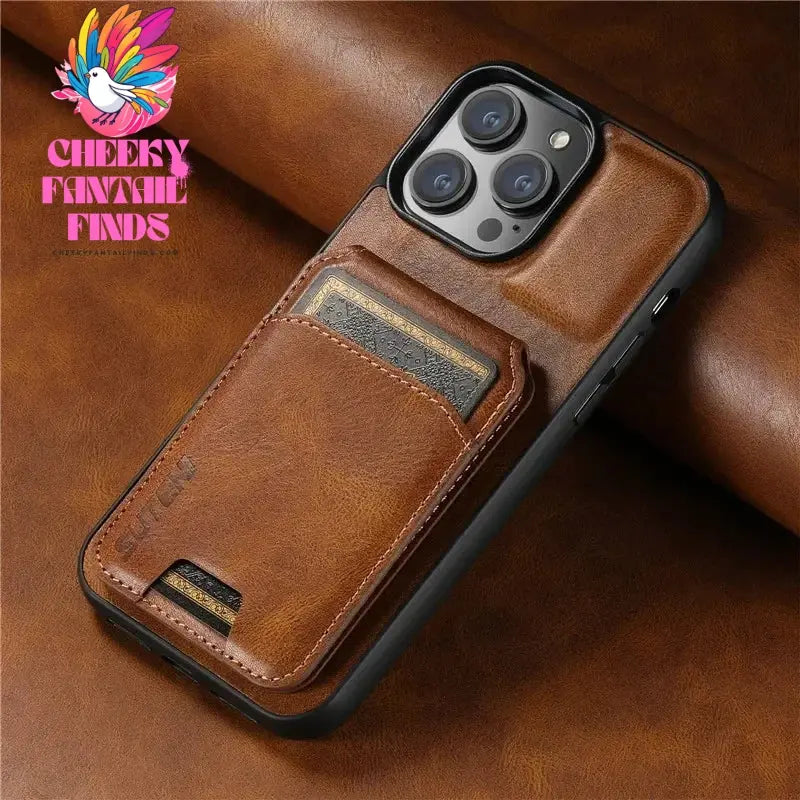 Luxury Wallet Phone Case Card Holder Leather Magnetic Pocket Cover For iPhone 16 15 14 13 12 11 Pro Max Plus XS XR 16ProMax Cheeky Fantail Finds