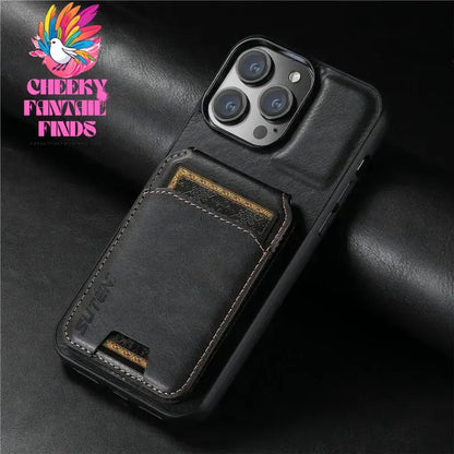 Luxury Wallet Phone Case Card Holder Leather Magnetic Pocket Cover For iPhone 16 15 14 13 12 11 Pro Max Plus XS XR 16ProMax Cheeky Fantail Finds