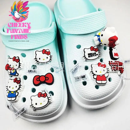 MINISO Candy Hello Kitty Cat Shoe Charms Pink Rabbit shoe Buckle Clogs Shoes Accessories Girl Sandals Decorative Party Gifts ﻿ Cheeky Fantail Finds