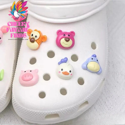 MINISO Cute Cartoon Bear Shoe Charm DIY Shoe Decorations Accessories for Bogg Bag Slides Sandals Clogs Kids Gifts Cheeky Fantail Finds