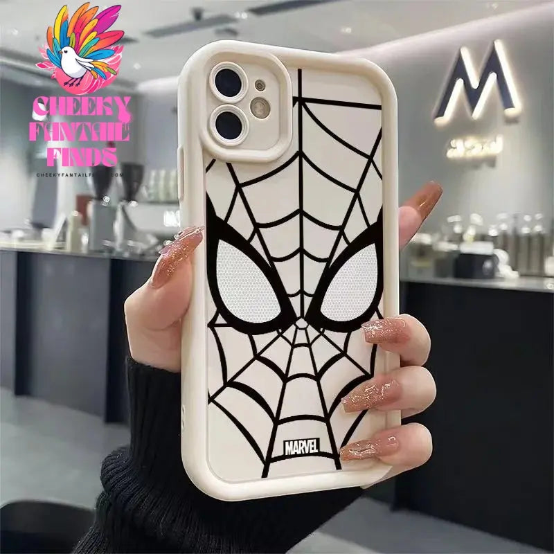 Marvel Spider Man Plain Multistep TPU Phone Case For iPhone 16 15 14 13 12 11 Pro Max XR XS 7 8 Plus Soft Silicone Cool Cover Cheeky Fantail Finds