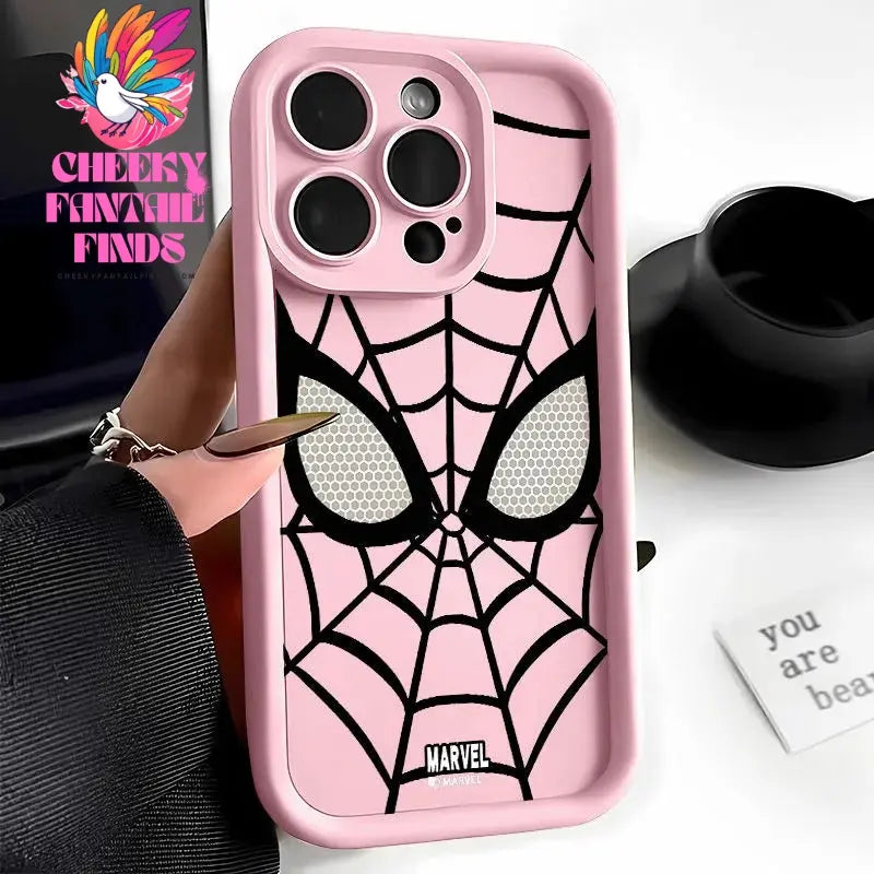 Marvel Spider Man Plain Multistep TPU Phone Case For iPhone 16 15 14 13 12 11 Pro Max XR XS 7 8 Plus Soft Silicone Cool Cover Cheeky Fantail Finds
