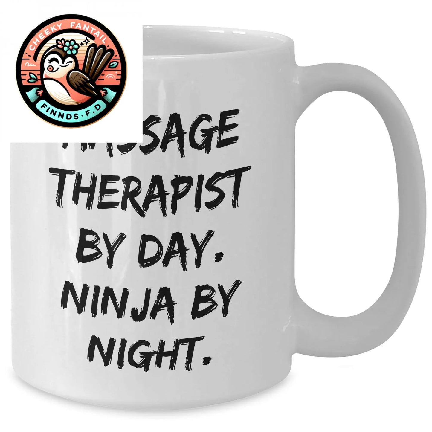 Massage Therapist Gifts, Funny Quote White Coffee Mug, 'Massage Therapist By Day. Ninja By Night.', Perfect Father's Day Unique Gifts from Family to Friends for Men - Additional