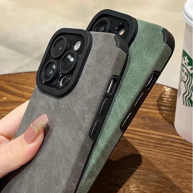 Matte Leather Silicone Phone Case For iPhone 15 16 12 11 14 Pro Max 13 Mini X XR XS 78 Plus SE Lens Protection Bumper Full Cover Cheeky Fantail Finds