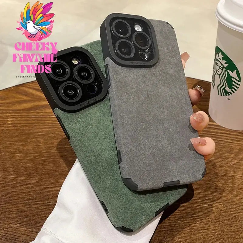 Matte Leather Silicone Phone Case For iPhone 15 16 12 11 14 Pro Max 13 Mini X XR XS 78 Plus SE Lens Protection Bumper Full Cover Cheeky Fantail Finds