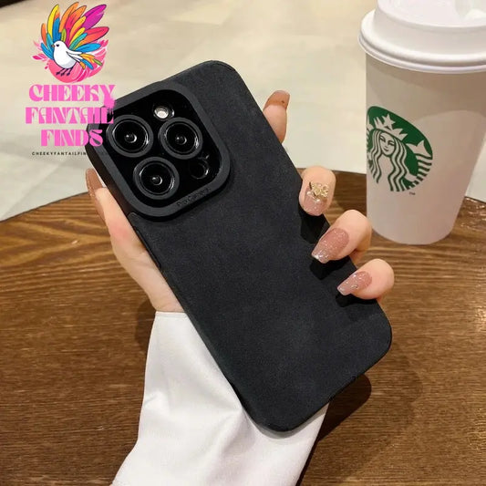 Matte Leather Silicone Phone Case For iPhone 15 16 12 11 14 Pro Max 13 Mini X XR XS 78 Plus SE Lens Protection Bumper Full Cover Cheeky Fantail Finds