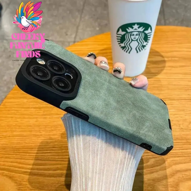 Matte Leather Silicone Phone Case For iPhone 15 16 12 11 14 Pro Max 13 Mini X XR XS 78 Plus SE Lens Protection Bumper Full Cover Cheeky Fantail Finds